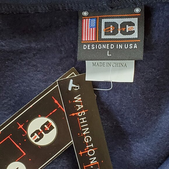 Washington DC Hoodie Sweatshirt Men's L Fleece Navy Embroid Destination Tourist - Picture 7 of 12